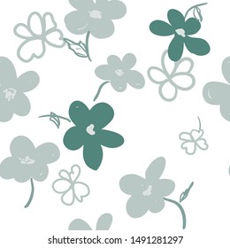 Abstract seamless hand drawn floral pattern
