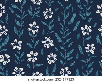 patrón de flor dibujado a mano sin fisuras abstracto. hermosa ilustración de flores y hojas de colores. patrón floral acuarela.