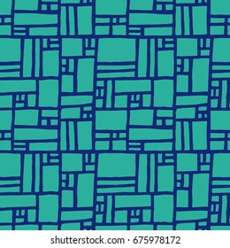 Abstract seamless hand drawn geometric pattern