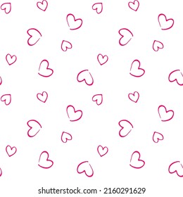 Abstract seamless hand drawn heart pattern background,Modern love pattern