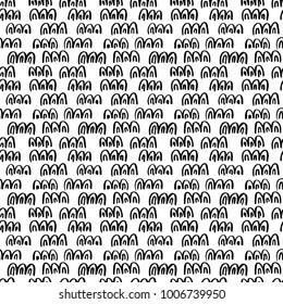 Abstract seamless hand drawn pattern. Modern grunge texture. Monochrome brush painted background. Texture with black strokes.