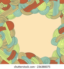 Abstract seamless hand-drawn frame. Use as pattern fill or surface texture or greeting card. Full color seamless wavy background