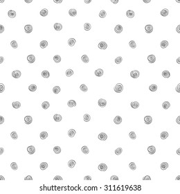 Abstract seamless hand-drawn ink pattern on white background.