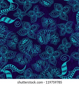 Abstract Seamless Hand-Drawn Paisley Pattern