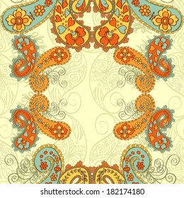 Abstract Seamless Hand-Drawn Paisley Pattern