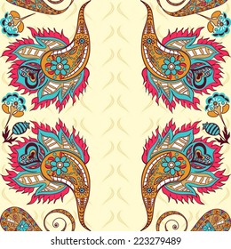 Abstract Seamless Hand-Drawn Paisley Pattern 