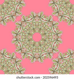 Abstract seamless hand-drawn pattern. Use as pattern fill or surface texture. Full color seamless floral wavy background