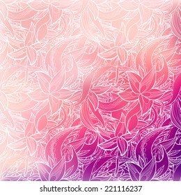 Abstract seamless hand-drawn pattern. Use as pattern fill or surface texture. Full color seamless floral wavy background