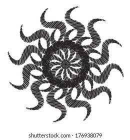 Abstract seamless hand-drawn vector background.