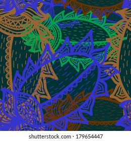 Abstract seamless hand-drawn vector background.