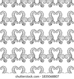 Resumen de un patrón vintage a mano sin fisuras con elementos decorativos. Un fondo retro y elegante. Ilustración vectorial del lujo