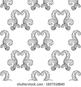 Abstract seamless hand-drawn vintage pattern with decorative elements. Retro stylish background. Vector Illustration of luxury