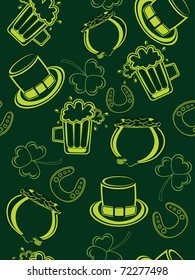 abstract seamless happy st. patrick's day elements background, vector illustration