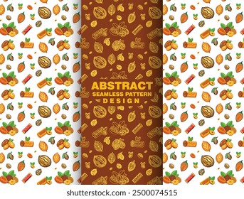 Abstract seamless healthy snacks pattern design