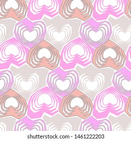 Abstract seamless heart pattern, background. 