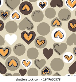 Abstract seamless heart pattern background