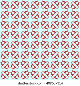 Abstract seamless heart pattern. Ink illustration. Black and white.
