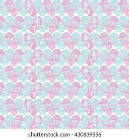 Abstract seamless heart pattern. Ink illustration. Delicate, pleasant colors.