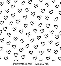 Abstract seamless heart pattern. Valentines day vector background