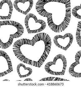 Abstract seamless heart pattern. Vector.