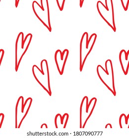 Abstract seamless heart pattern.Pink background textile texture.Colorful print for wedding invitation,poster,card,fabric,etc. Fashion valentine day ornament.