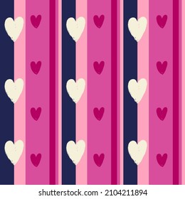 Abstract seamless hearts pattern. Valentines day repeat print. Romantic wrapping paper. Repeated love ornament.