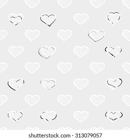 Abstract seamless hearts romantic background wrapping paper pattern