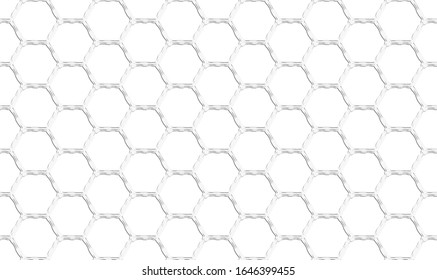 Abstract seamless of hexagon grid cell pattern on white background vector illustration.