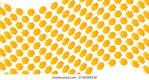 Abstract seamless honeycomb hexagon pattern background. Orange gradient color