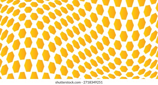 Abstract seamless honeycomb hexagon pattern background. Orange gradient color