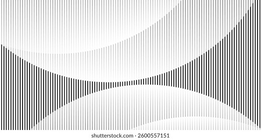 abstract seamless horizontal black thin wave line pattern.