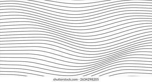 abstract seamless horizontal black thin wave line pattern.