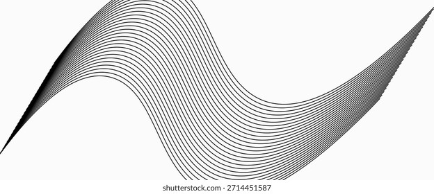 abstraktes, nahtloses, horizontales, schmales Wellenlinienmuster. 10 EPS