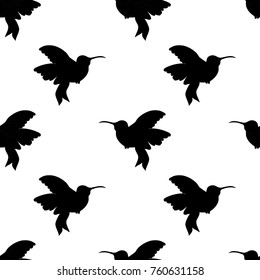 Abstract seamless hummingbird pattern for girls or boys. Creative vector background with hummingbird, birds. Funny wallpaper for textile and fabric. Fashion birds style. Monochrome bird picture
