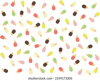Abstract seamless ice cream colorful on white background. Suitable for wallpaper background, gift wrapping paper.