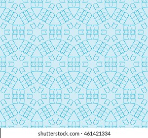 Abstract seamless illustration of the flower theme in blue tones. For background greeting cards, interior design, printing, textile industry. Vector.