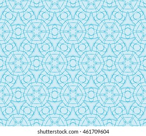 Abstract seamless illustration of the flower theme in blue tones. For background greeting cards, interior design, printing, textile industry. Vector.