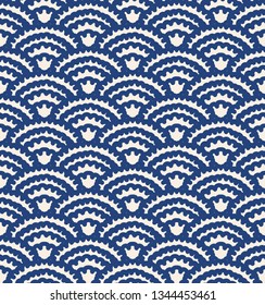 Abstract seamless Japanese pattern. Hand drawn scale elements. Seamless Doodle pattern. Islam, Arabic, turkish, Ottoman motifs.