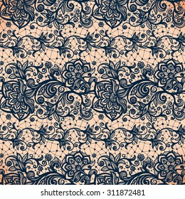 Abstract seamless lace pattern with flowers. Infinitely wallpaper, decoration for your design, lingerie and jewelry. Your invitation cards, wallpaper, and more.
