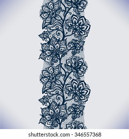 Abstract seamless lace pattern with flowers. Infinitely wallpaper, decoration for your design, lingerie and jewelry. Your invitation cards, wallpaper, and more.