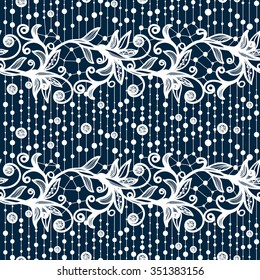 Abstract seamless lace pattern with flowers and butterflies. Infinitely wallpaper, decoration for your design, lingerie and jewelry. Your invitation cards, wallpaper, and more.