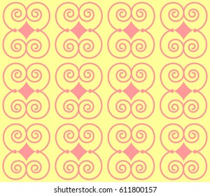 Abstract seamless lace pattern with geometric elements