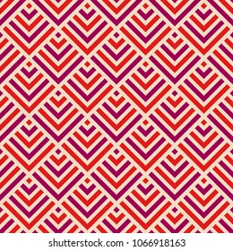Abstract seamless lattice pattern. Modern stylish texture. Colorful trellis. Repeating geometric rhombuses tiles with stripe elements. Grid pattern. Vector color background.