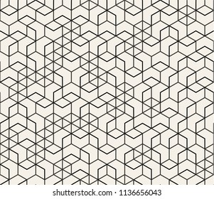Abstract Seamless Lattice Pattern. Modern / Vintage Fashion Stylish Repeating Geometric Grid. Simple Design Background. Vector Illustration.