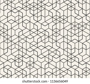 Abstract Seamless Lattice Pattern. Modern / Vintage Fashion Stylish Repeating Geometric Grid. Simple Design Background. Vector Illustration.