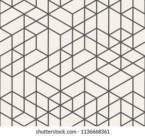 Abstract Seamless Lattice Pattern. Modern / Vintage Fashion Stylish Repeating Geometric Grid. Simple Design Background. Vector Illustration.