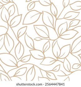 Abstract seamless leaf pattern inspired by nature. Natural texture with a seamless, intricate design. Vector illustration