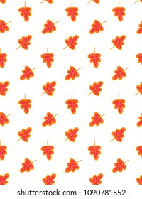 Abstract seamless leaves pattern. Autumn repeated backdrop. Clever foliage 