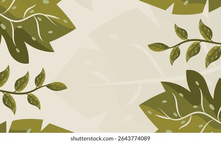 Abstract seamless leaves pattern flowers