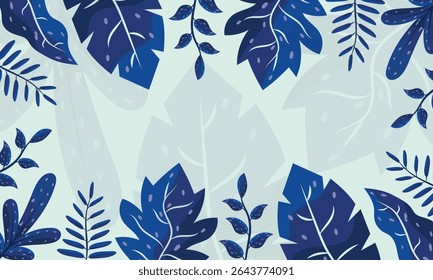 Abstract seamless leaves pattern flowers